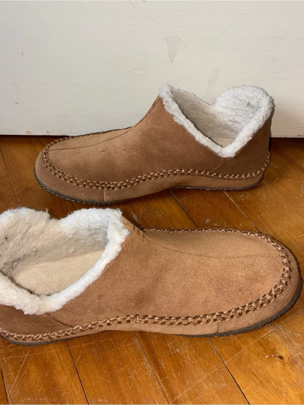 Sorel Men's Chestnut Suede Shearling-Lined Slip-On Mules